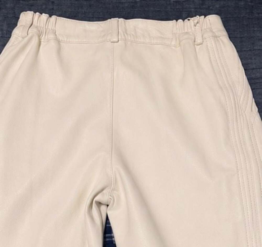 Suzelle Vintage Off-White 100% Leather Pants Size 12 - Picture 4 of 11